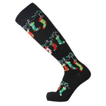 Padrão de meias pretas de natal